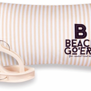 Beach Go’Ers Beach Chair Pillow Headrest - Waterproof Beach Pillow and Color Matching Beach Towel Clips for Beach Chair (Standard, Pastle Pink)