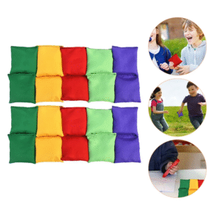 5 Pieces Small Bean Bags Bulk Mini Colorful Nylon Bean Bags for Throwing Sack Tossing Beanbags Fun Sports